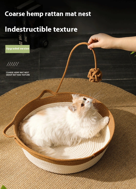 Cama Tejida para Gatos con Diseño Adorable de Hilo de Algodón - Image 18
