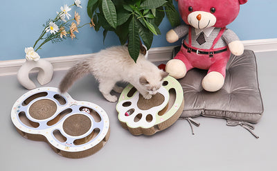 Rascador Circular de Cartón para Gatos con Pista de Bolas - Image 16