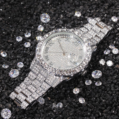 Reloj de Cuarzo Resistente al Agua con Diamantes Completos - Image 2