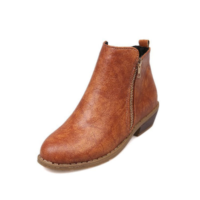 Botas Tobilleras Retro con Cierre Lateral Pulido - Estilo Europeo y Americano - Image 11