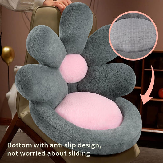 Cojín Nido Redondo para Gatos y Gamers - Asiento Floral Kawaii 19 Pulgadas Gris - Image 10