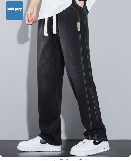 Pantalones Vaqueros Rectos Anchos para Hombre - Comodidad y Estilo Casual - Image 24