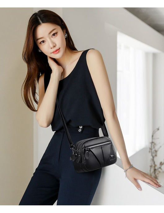 Bolso Bandolera Redondo de Cuero Genuino - Versátil y Elegante - Image 24
