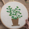 Bordado de Punto de Cruz - Plantas Verdes Decorativas