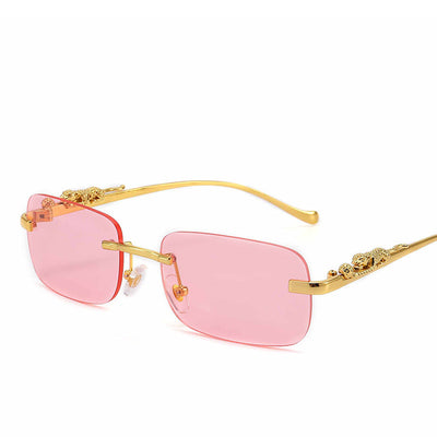 Gafas de Sol Cuadradas Retro Leopardo - Diseño Frameless Unisex - Image 4