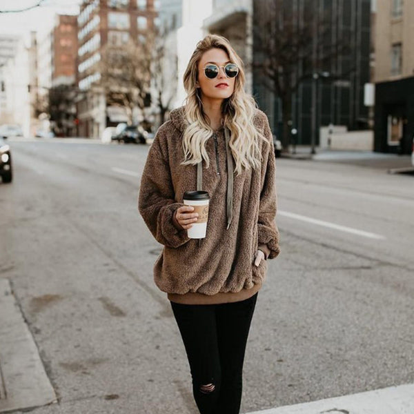 Sudadera Polar Mujer con Cierre y Bolsillos - Abrigo Térmico Otoño Invierno
