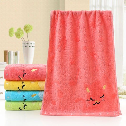 Toallita Infantil Fibra de Bambú con Bordado Jacquard Diseño Gato - Image 4