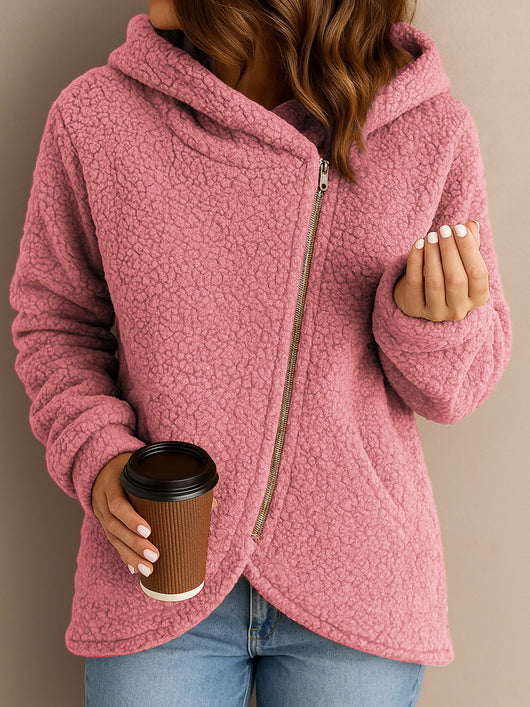 Sudadera Suelta de Lana de Cordero con Cierre y Mangas Largas - Image 14