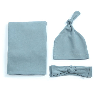 Conjunto de Gorro, Diadema y Manta de Algodón para Bebé - Image 6
