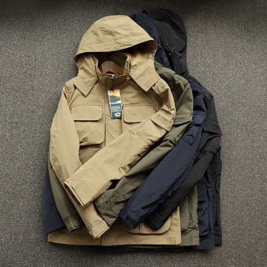 Chaqueta Impermeable y Cortavientos para Hombre con Múltiples Bolsillos - Image 10