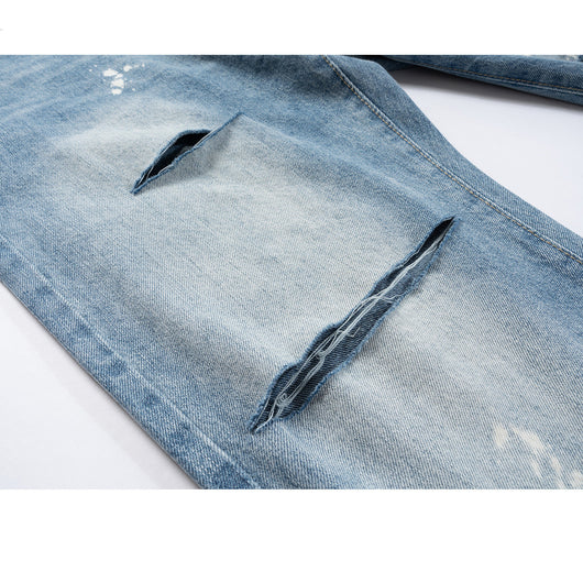 Jeans Rotos Unisex con Detalles de Pintura - Estilo Urbano Moderno - Image 6