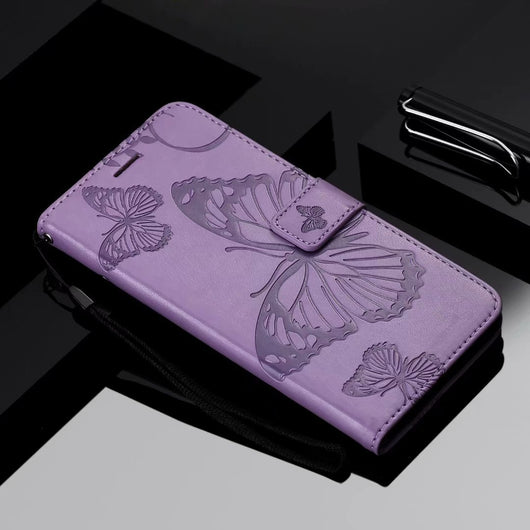 Funda de Cuero para Teléfono con Mariposa Prensada - Image 12
