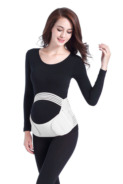 Pink adjustable maternity support belt on a pregnant woman, designed for stomach lift and comfort. - Image 2