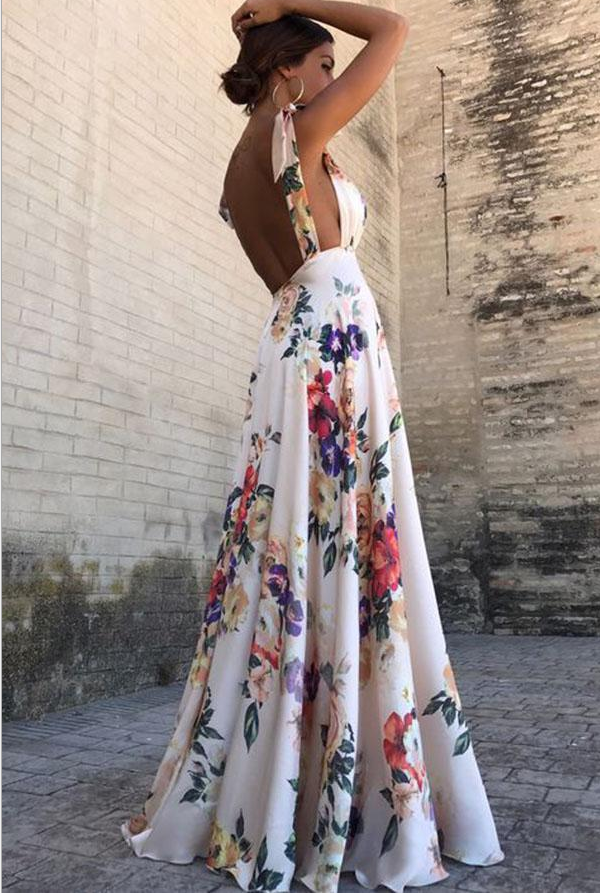Vestido Floral Minimalista sin Mangas