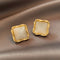 Cat's Eye Flower Earrings High Sense Opal Square Triangle Geometry Earrings Square large