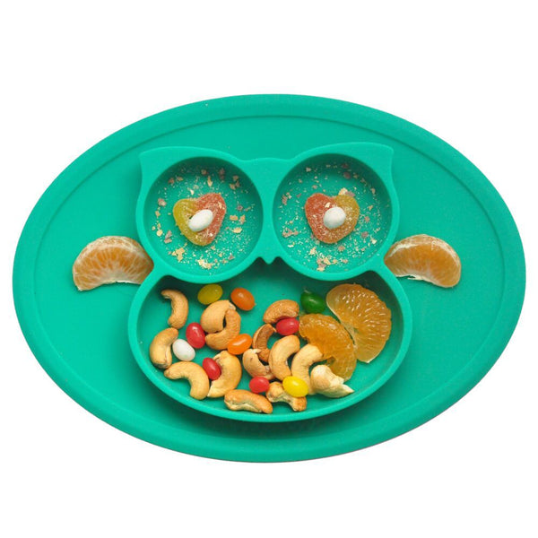 Plato Infantil de Silicona Integrada Grado Alimenticio - Bandeja Antideslizante para Niños