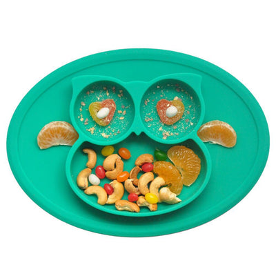 Plato Infantil de Silicona Integrada Grado Alimenticio - Bandeja Antideslizante para Niños