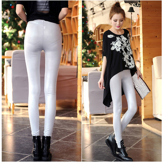 Pantalones de Cuero Skinny con Textura Snakeskin Mate - Image 2