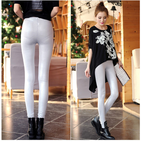 Pantalones de Cuero Skinny con Textura Snakeskin Mate