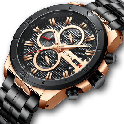 Reloj Multifuncional de Cuarzo con Calendario y Correa de Acero para Hombre - Image 7