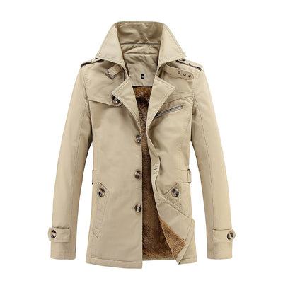 Abrigo Trench Largo Holgado con Cuello de Solapa Acolchado en Terciopelo - Image 11