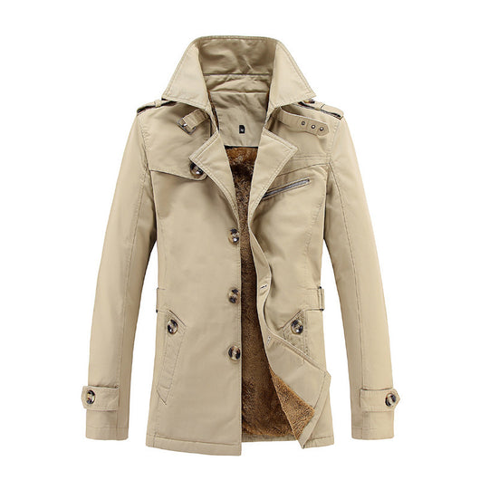 Abrigo Trench Largo Holgado con Cuello de Solapa Acolchado en Terciopelo - Image 11