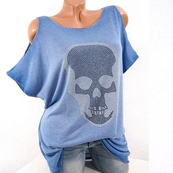 Camisetas Cortas para Mujer con Diseño Calavera