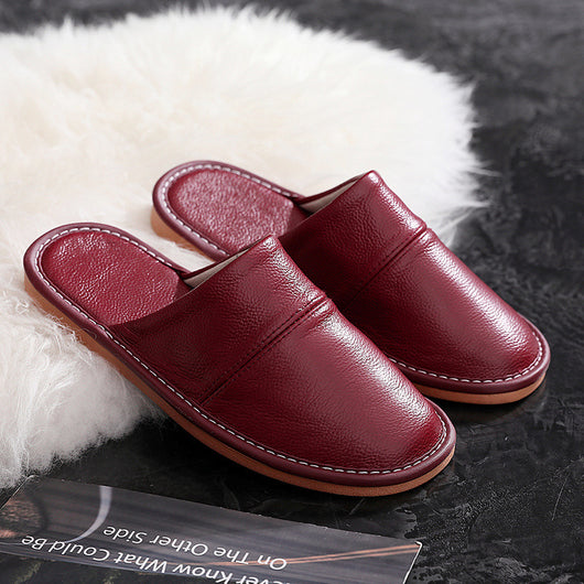 Pantuflas de Cuero Baotou Premium para Mujer - Comodidad Silenciosa Primavera/Otoño - Image 13