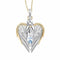 Collar Colgante de Alas de Ángel con Corazón de Cristal y Rhinestones en Oro y Plata para Mujer