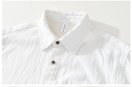 Camisa Ligera de Algodón, Lino y Ramio con Solapa - Manga Corta - Image 27