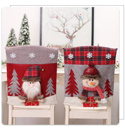Funda de Silla 3D Navideña con Diseño de Papá Noel y Muñeco de Nieve - Image 9