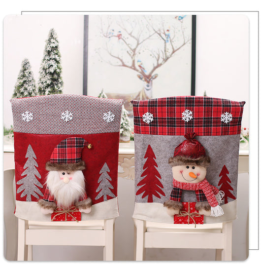 Funda de Silla 3D Navideña con Diseño de Papá Noel y Muñeco de Nieve - Image 9