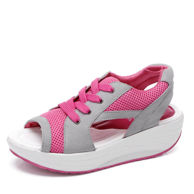 Sandalias Plataforma Boca de Pez con Malla y Base de Madera para Mujer - Image 3