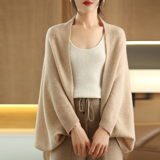 Poncho Tejido Suelto y Minimalista para Mujer - Image 8