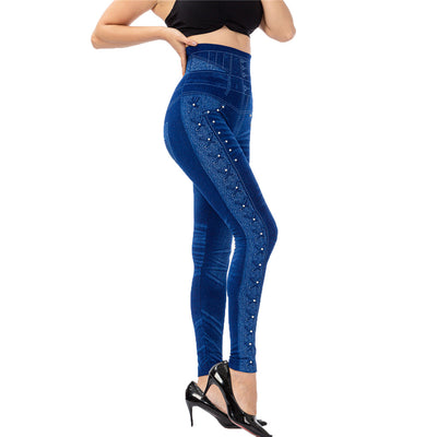 Pantalones Capri Ajustados de Cintura Alta con Detalles Brillantes - Image 24