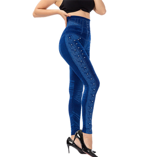 Pantalones Capri Ajustados de Cintura Alta con Detalles Brillantes - Image 24