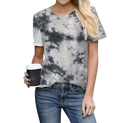 Playera Tie-Dye Estampado Cuello Redondo Talla Grande Manga Corta - Image 13