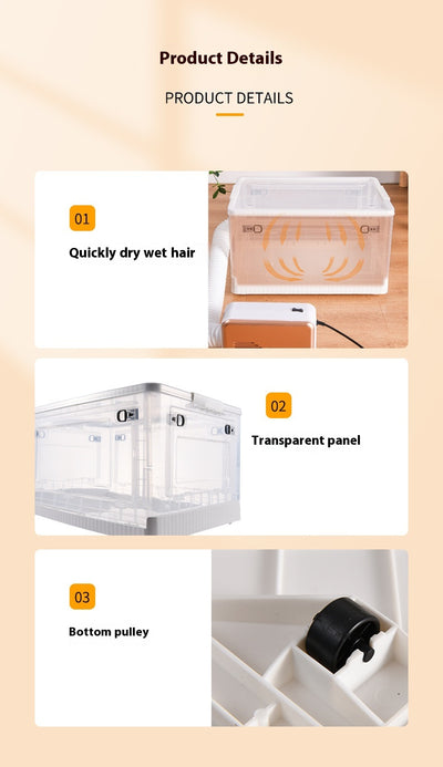 Secadora Transparente para Mascotas con Horno de Baño Portátil - Image 9