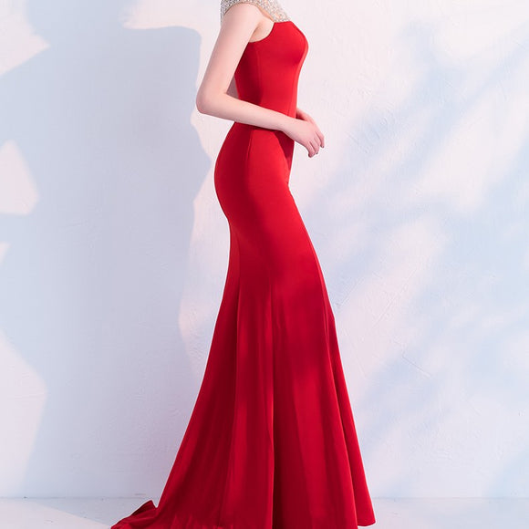 Vestido de Noche Elegante Cola de Pez Largo