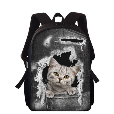 Mochila Escolar Infantil Vaquero con Diseño Calado para Gatos - Image 10