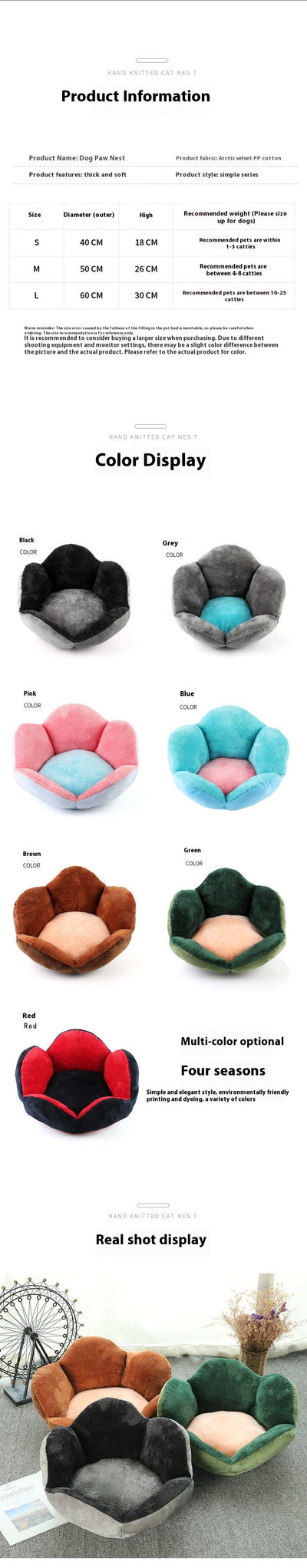 Cama Térmica para Mascotas Pata de Celebridad - Diseño Versátil Cuatro Estaciones - Image 17