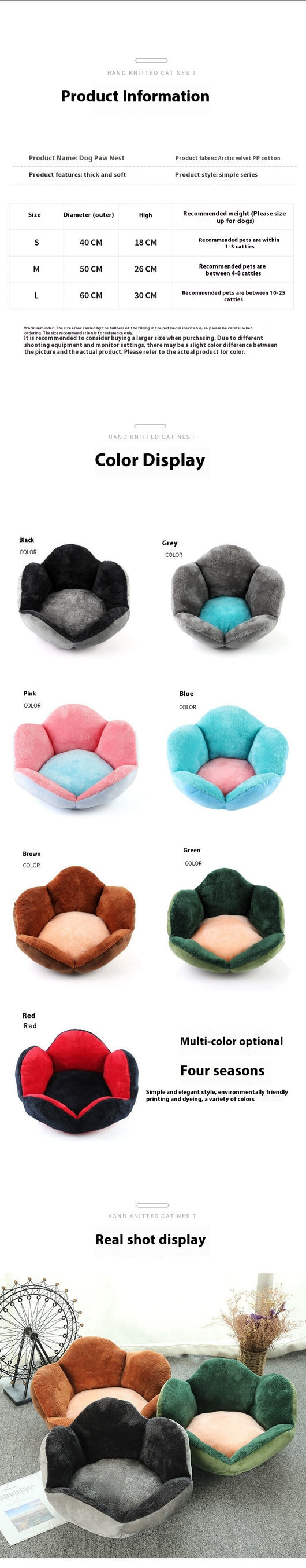 Cama Térmica para Mascotas Pata de Celebridad - Diseño Versátil Cuatro Estaciones - Image 17