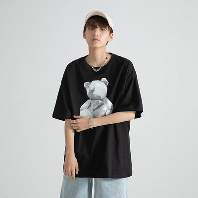 Playera Harajuku Estilo Ins con Estampado Osito Diamante - Image 4
