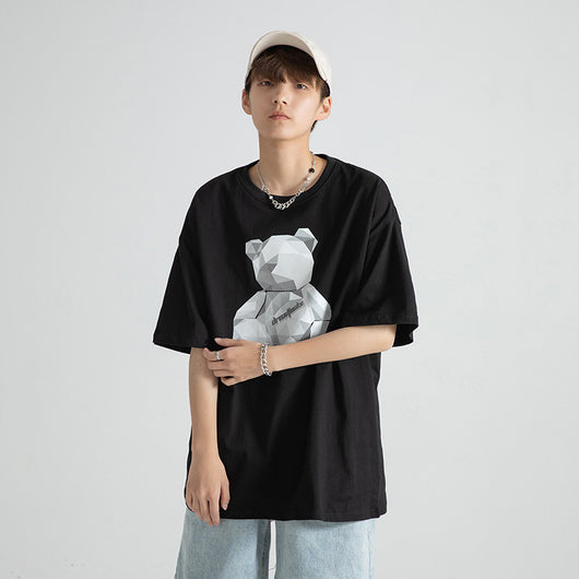 Playera Harajuku Estilo Ins con Estampado Osito Diamante - Image 4