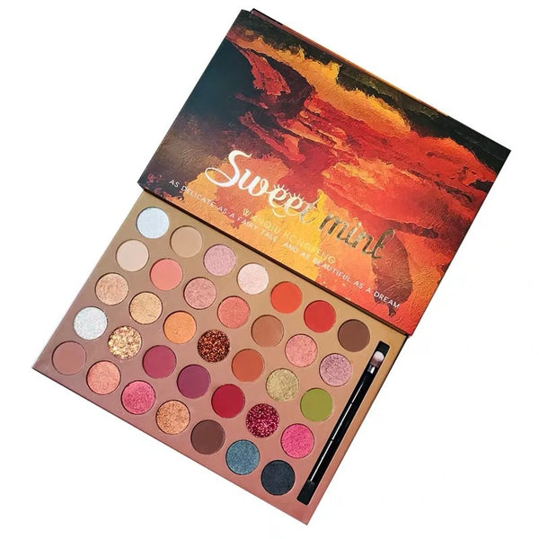 Paleta de Sombras Sequin Glitter Menta Dulce - 35 Colores