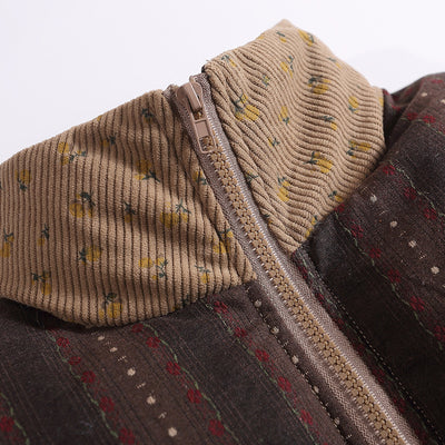 Chaqueta Acolchada de Pana con Cuello Alzado y Detalles en Contraste - Image 8