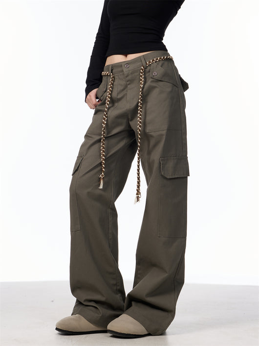 Pantalones Cargo Holgados con Cordones para Mujer Estilo Boyfriend Americano - Image 3
