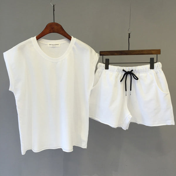 Conjunto Deportivo Coreano: Shorts Sueltos y Playera Sin Mangas