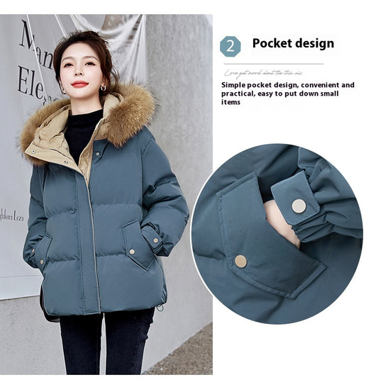 Abrigo de Plumón de Pato Blanco Suelto Estilo Coreano para Mujer - Image 24