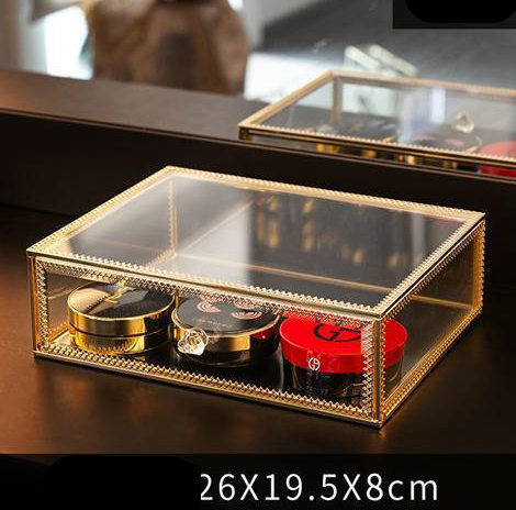 Organizador de Cosméticos con Caja de Almacenamiento de Cristal Antipolvo - Image 3